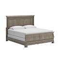 Signature Design by Ashley Lexorne Sleigh Bed, Made with Hardwood Solids and Birch Veneer, Traditional Louis Philippe Style, California King, Taupe