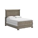 Signature Design by Ashley Lexorne Traditional Queen Sleigh Bed, Foundation or Box Spring Needed, Light Gray