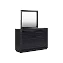Signature Design by Ashley Londer Contemporary 6-Drawer Dresser and Mirror with Felt Lined Top, Black