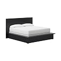 Signature Design by Ashley Londer Modern Panel Bed with Wide Rails, Foundation or Box Spring Needed, California King, Black