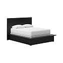 Signature Design by Ashley Londer Modern Queen Panel Bed with Wide Rails, Foundation or Box Spring Needed, Black