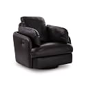 Signature Design by Ashley Leather Swivel Glider Recliner Chair, Black