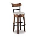 Signature Design by Ashley Valebeck Swivel Bar Stool with Back, 30 in