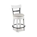 Signature Design by Ashley Valebeck Swivel Counter Height Bar Stool, White
