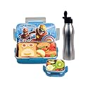 SIGNORA WARE Delight C Nugget Stainless Steel Printed Lunch Box Set for Kids | Airtight Lid with Clip Lock | Compact &amp; Sleek Size | Great for Picnics &amp; Outdoors (700ml + 130ml + 750ml Bottle | Blue)