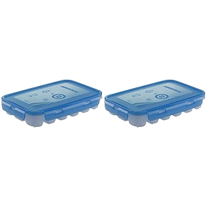signoraware icy trey plastic lock n lock 18 cubes set of 2 blue