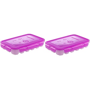 signoraware icy trey plastic lock n lock 18 cubes set of 2 purple