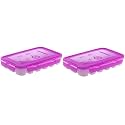 Signoraware Icy trey Plastic Lock N Lock 18 cubes, Set of 2, Purple