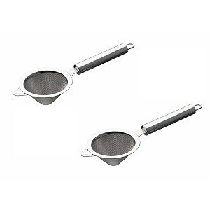 signora ware kitchen tools food grade conical tea strainerchai chhalnicoffee strainertea filterjuice and oil filter with pipe handle and stainless steel single twill mesh no3 dia 9 cm set2