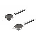 SignoraWare Kitchen Tools Food Grade Conical Tea Strainer/Chai Chhalni/Coffee Strainer/Tea Filter/Juice and Oil Filter with Pipe Handle and Stainless Steel Single Twill MESH No.1 (Dia 7 cm) Set/2