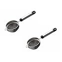 SignoraWare Kitchen Tools Food Grade Pearl Tea Strainer/Chai Chhalni/Coffee Strainer/Tea Filter/Juice and Oil Filter with Pipe Handle and Stainless Steel Double MESH No.3 (Dia 9 cm) Set/2