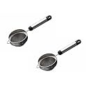 SignoraWare Kitchen Tools Food Grade Pearl Tea Strainer/Chai Chhalni/Coffee Strainer/Tea Filter/Juice and Oil Filter with Pipe Handle and Stainless Steel Double MESH No.2 (Dia 8 cm) Set/2