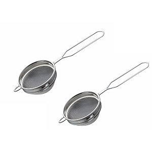 signoraware kitchen tools food grade steelo tea strainerchai chhalnicoffee strainertea filterjuice and oil filter with wire handle and stainless steel single mesh no3 dia 9 cm set2