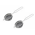 SignoraWare Kitchen Tools Food Grade Steelo Tea Strainer/Chai Chhalni/Coffee Strainer/Tea Filter/Juice and Oil Filter with Wire Handle and Stainless Steel Single MESH No.2 (Dia 8 cm) Set/2
