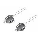 SignoraWare Kitchen Tools Food Grade Steelo Tea Strainer/Chai Chhalni/Coffee Strainer/Tea Filter/Juice and Oil Filter with Wire Handle and Stainless Steel Single MESH No.3 (Dia 9 cm) Set/2