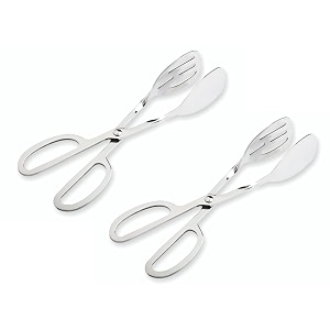 signora ware kitchen tools ssfood grade heavy gauge3 mm high gloss kitchen pastry scissor tongbread tonggrlling tongsalad tongbuffet tongmultipurpose plainslotted tong size 26cm set2