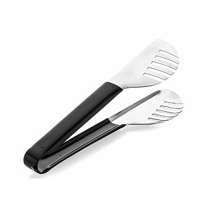 signoraware stainless steel heavy gauge1 mm high gloss spagethi tong  non slip amp comfortable grip  great for grilling amp salad serving  versatile use size 21cm  black