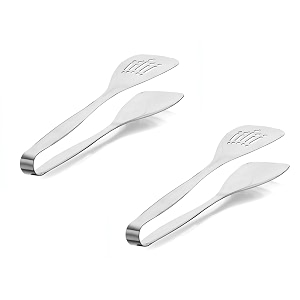signoraware kitchen tools ssfood grade heavy gauge1 mm high gloss kitchen bread tonggrlling chimta tongsalad tongbuffet tongmultipurpose spatula plainslotted tong size 24 cm set2