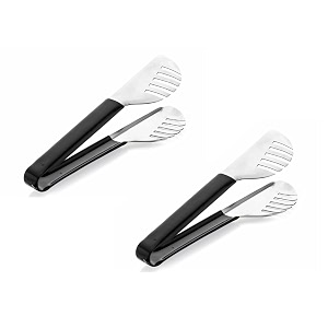 signoraware kitchen tools ssfood grade heavy gauge1 mm high gloss spagethi tonggrlling chimta tongsalad tongbuffet tongmultipurpose slotted tongvinyl coated size 21 cmblack set2