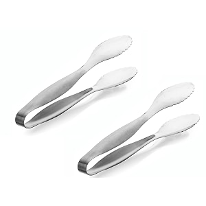 signoraware kitchen tools stainless steelfood grade heavy gauge1 mm high gloss kitchen bread tongbarbeque chimta tongsalad tongbuffet tongmulti utility plain small tong size 155 cm set2