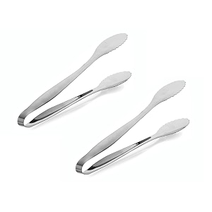 signoraware kitchen tools stainless steelfood grade heavy gauge1 mm high gloss kitchen bread tongbarbeque chimta tongsalad tongbuffet tongmulti utility plain large tong size 29 cm set2
