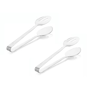 signoraware kitchen tools stainless steelfood grade heavy gauge1 mm high gloss kitchen bread tonggrlling chimta tongsalad tongbuffet tongmultipurpose plainslotted tong size 24 cm set2
