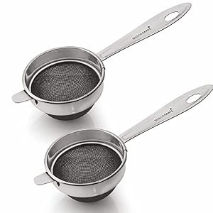 signoraware kitchen tools stainless steelfood grade steelo tea strainerchai chhalnicoffee strainertea filterjuice and oil filter with stainless steel double mesh no2 dia 8 cm set2