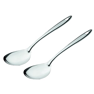 signoraware kitchen tools stainless steelfood grade heavy gauge11 mm non stick classic solid oval spoon no5serving spoon chamcha for serving ricepastasubzi size 301 cm set2