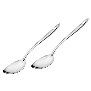 signoraware kitchen tools stainless steelfood grade heavy gauge11 mm non stick classic solid pan spoon no5serving spoon chamcha for serving ricepastasubzi size 296 cm set2