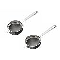 SignoraWare Kitchen Tools Stainless Steel(Food Grade) Steelo Tea Strainer/Chai Chhalni/Coffee Strainer/Tea Filter/Juice and Oil Filter with Stainless Steel Double MESH No.1 (Dia 7 cm) Set/2
