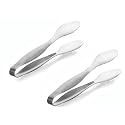 SignoraWare Kitchen Tools Stainless Steel(Food Grade) Heavy Gauge(1 MM) High Gloss Kitchen Bread Tong/Barbeque Chimta Tong/Salad Tong/Buffet Tong/Multi Utility Plain Small Tong (Size 15.5 cm) Set/2