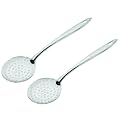 SignoraWare Kitchen Tools Stainless Steel(Food Grade) Heavy Gauge(1.1 MM) Classic Skimmer/Poni/Deep Fry Jhara/Jharni No.5 for Frying and Straining Puris/Nuggets/Rice/Pakodas (Size 29.3 cm) Set/2