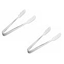 SignoraWare Kitchen Tools Stainless Steel(Food Grade) Heavy Gauge(1 MM) High Gloss Kitchen Spagethi Tong/Grlling Chimta Tong/Salad Tong/Buffet Tong/Multipurpose Slotted Tong (Size 21 cm) Set/2