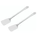 Signora Ware Kitchen Tools Stainless Steel(Food Grade) Heavy Gauge(1.2 MM) Elite Plain Turner/Spatula/Cooking Turner No.4 for Dosa/Roti/Omlette/Paranthas/Pavbhaji/Breads (Size 30 Cm) Set/2