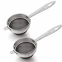 SignoraWare Kitchen Tools Stainless Steel(Food Grade) Steelo Tea Strainer/Chai Chhalni/Coffee Strainer/Tea Filter/Juice and Oil Filter with Stainless Steel DOUBLE MESH No.2 (Dia 8 cm) Set/2