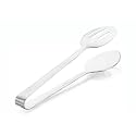 SignoraWare Stainless Steel (Food Grade) Heavy Gauge (1 MM) High Gloss Kitchen Bread Tong, Grilling Chimta, Salad, Buffet, Multipurpose Plain/Slotted Tong (Size 24 cm)