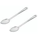 SignoraWare Kitchen Tools Stainless Steel(Food Grade) Heavy Gauge(1.2 MM) Elite Solid Pan Spoon No.4(Serving Spoon) Chamcha for Serving Rice/Pasta/Subzi (Size 30 cm) Set/2