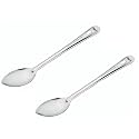 SignoraWare Kitchen Tools Stainless Steel(Food Grade) Heavy Gauge(1.2 MM) Elite Solid Pan Spoon No.5(Serving Spoon) Chamcha for Serving Rice/Pasta/Subzi (Size 34 cm) Set/2