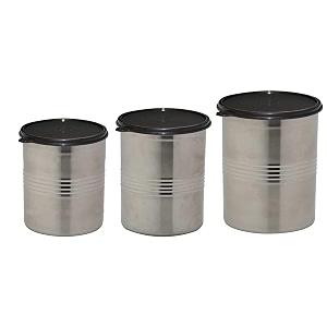 signoraware modular steel container round 10001500ml2000ml set of 3 black