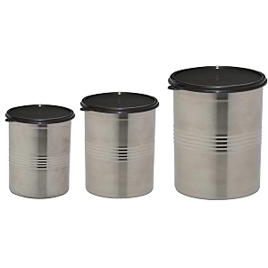 signoraware modular steel container round 1500ml2000ml6100ml set of 3 black