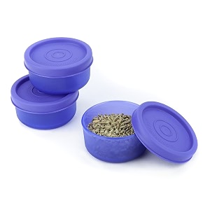 signora ware nano plastic container set of 3 small boxes for storage mini items food grade bpa free microwave safe airtight spill proof leak free set of 3-40ml each box  violetpurple