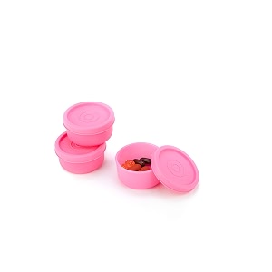signoraware nano plastic container set of 3 small boxes for storage mini items food grade bpa free microwave safe airtight spill proof leak free set of 3 - 40ml each box  pink