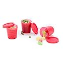 Signoraware Nano Plastic Container Set of 3 Medium, Small Boxes for Storage mini Items, Food Grade Bpa Free, Microwave Safe, Airtight Spill Proof Leak Free (Set of 3 - 90ml each Box , Red)