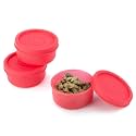 Signora Ware Nano Plastic Container Set Of 3, Small Boxes For Storage Mini Items, Food Grade Bpa Free, Microwave Safe, Airtight Spill Proof Leak Free (Set Of 3 - 40Ml Each Box , Red)