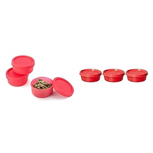 signoraware nano plastic container set 40ml set of 3 red  signoraware tiny wonder container set 200ml set of 3 deep red
