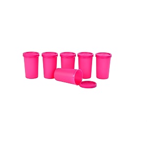 signora ware nano round big plastic container set 140ml set of 6 pink