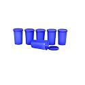 SIGNORA WARE Nano Round Big Plastic Container Set, 140ml, Set of 6, Deep Violet