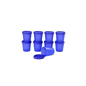 signoraware nano round medium container set 90ml set of 9 deep violet