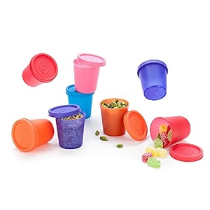 signora ware nano round medium plastic container set 90ml set of 9 multicolor