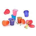 SIGNORA WARE Nano Round Medium Plastic Container Set, 90Ml, Set of 9, Multicolor